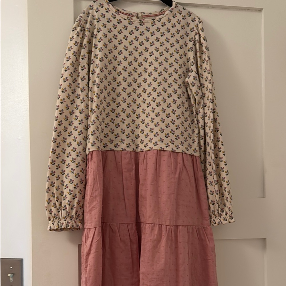 Floral Pink and Cream Kids Dress